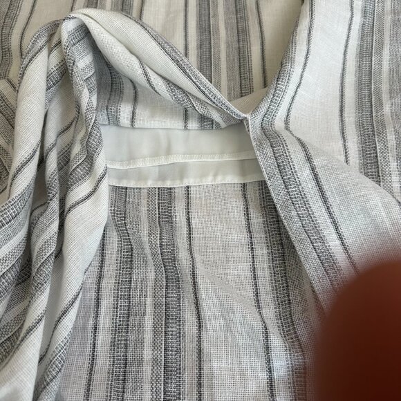 ASOS Design Maxi Skirt Lightweight Cotton Polyester Blend 10 White Gray Stripes - Picture 5 of 10